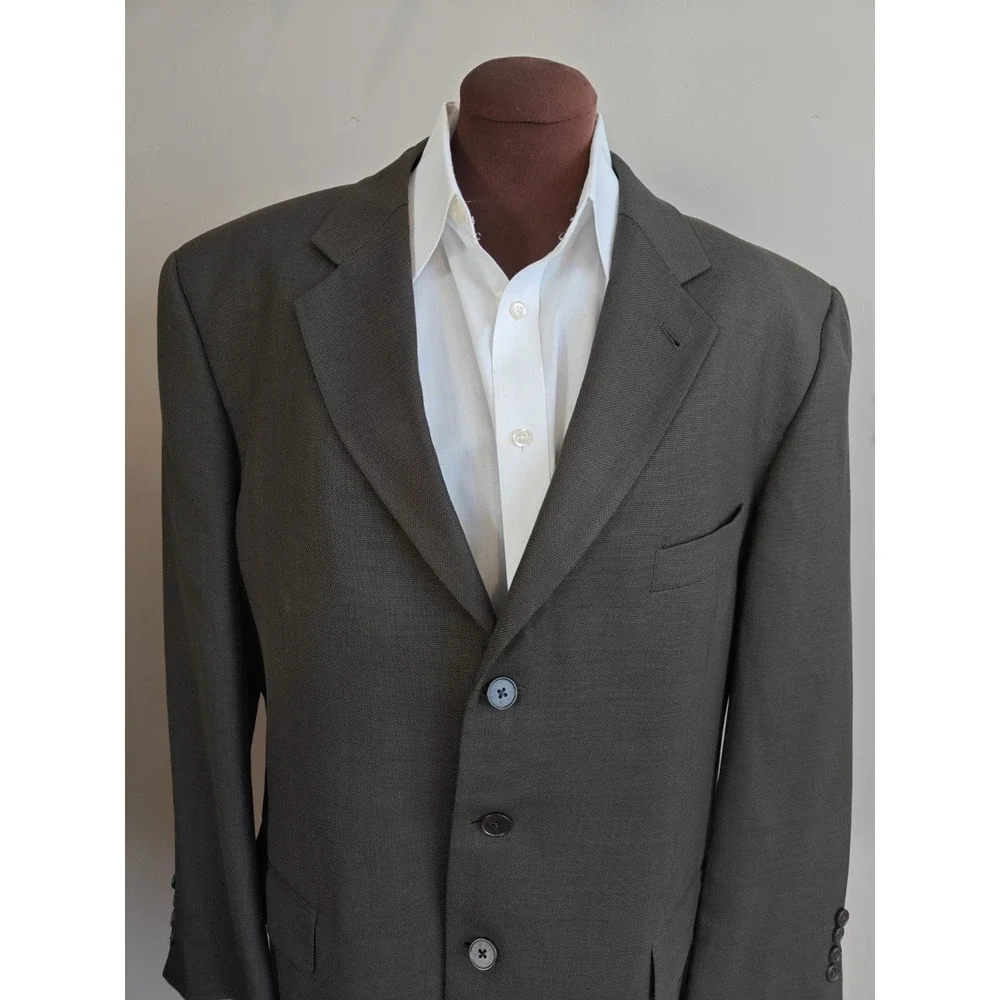 Joseph Abboud Mens Blazer Sports Coat 44R Dark Brown Made in USA 3 Button Q701